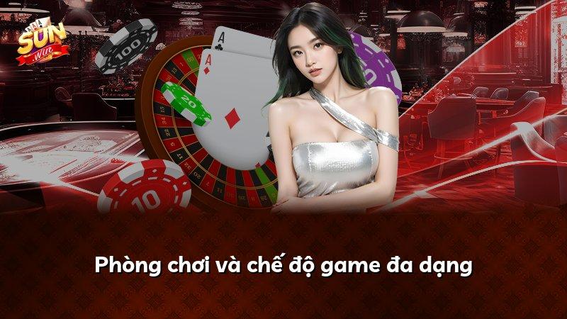 Phòng chơi và chế độ game đa dạng